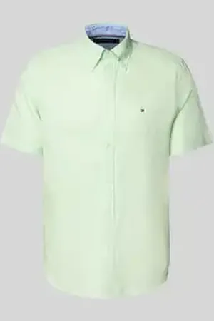 Tommy Hilfiger Regular fit vrijetijdsoverhemd van een mix van katoen en linnen