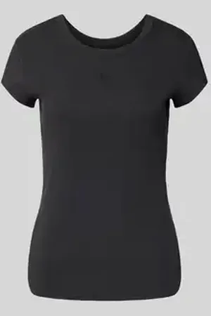 HUGO BOSS T-shirt in riblook met labelstitching
