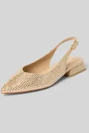 Alma en Pena Leren pumps met siersteentjes