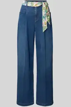 Marc Cain Jeans met wijde pijpen en strikceintuur
