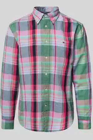 Tommy Hilfiger Regular fit vrijetijdsoverhemd van een mix van katoen en linnen