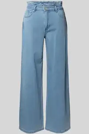 Buena Vista Wide leg jeans met ruches