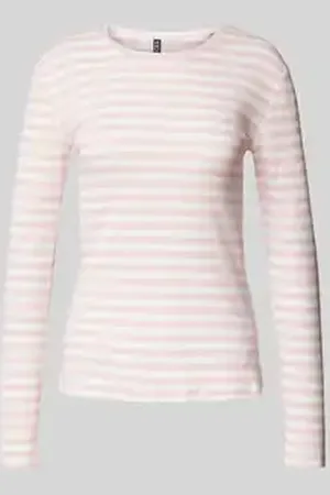 Pieces® Slim fit shirt met lange mouwen van biologische katoenmix, model 