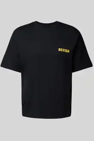 Review Regular fit T-shirt van een mix van katoen en viscose
