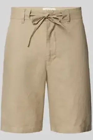 GANT Korte relaxed fit linnen broek met tunnelkoord