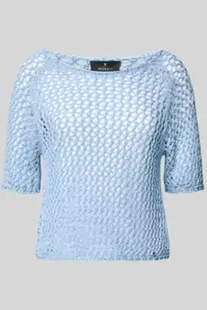 monari Gebreid shirt met ajourpatroon