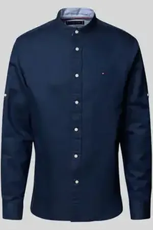 Tommy Hilfiger Regular fit vrijetijdsoverhemd van een mix van katoen en linnen