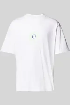 Hugo Blue T-shirt met labelprint, model 