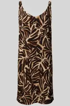 soyaconcept Knielange jurk van viscose met V-hals