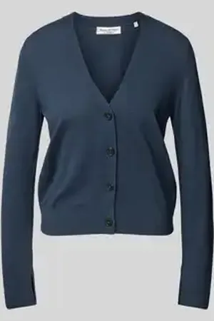 Marc O’ Polo Slim fit gebreid jack van een mix van katoen en linnen