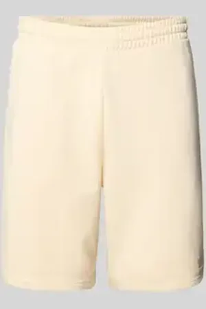 Review Relaxed fit sweatshorts met labelstitching
