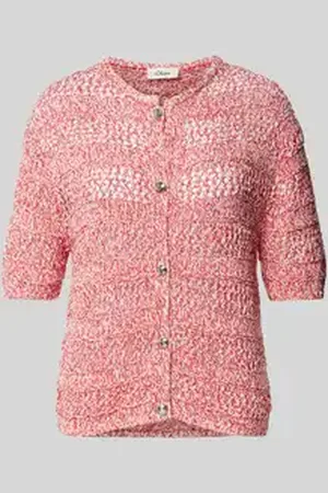 QS by s.Oliver Regular fit cardigan in ajourtricot