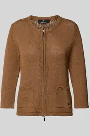 monari Gebreid jack met tweewegsritssluiting en 3/4-mouwen