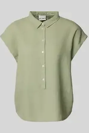 Ichi Regular fit blouse van een mix van linnen en viscose met knoopsluiting