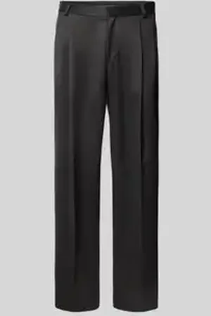 HUGO BOSS Straight leg bandplooibroek met riemlussen, model 