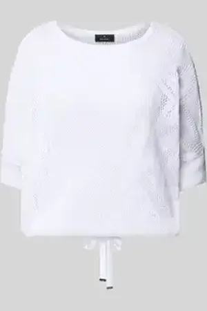 monari Gebreid shirt met ajourpatroon