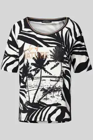 Betty Barclay T-shirt met geribde ronde hals