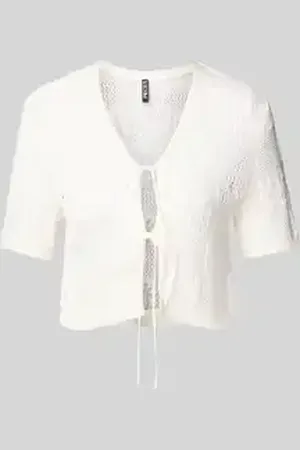 Pieces® Korte gebreide cardigan van katoenmix, model 