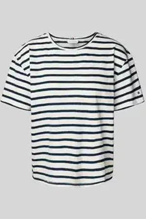 Tommy Hilfiger Relaxed fit T-shirt van een mix van linnen en katoen