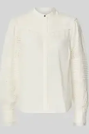 HUGO BOSS Regular fit blouse met broderie anglaise, model 