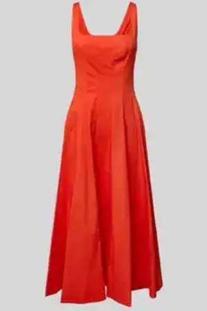 Staud Midi-jurk met vierkante hals, model 