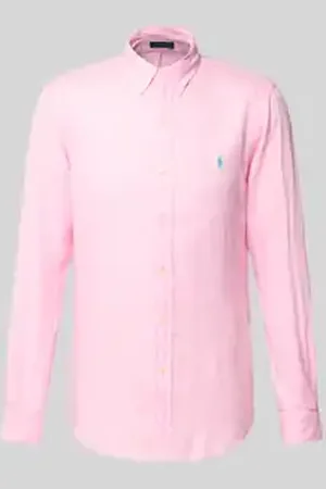 Ralph Lauren Slim fit linnen overhemd met logostitching