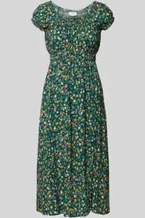 Apricot Midi-jurk met smokdetails