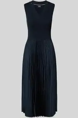 HUGO BOSS Midi-jurk met plissévouwen, model 