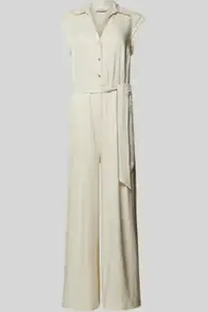 B YOUNG Jumpsuit met korte knoopsluiting en strikceintuur, model 