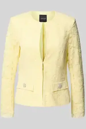 Marc Cain Slim fit blazer van kant met haakjessluiting
