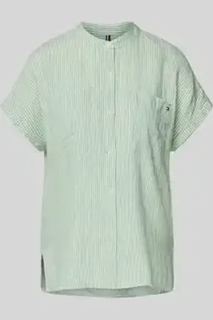 Tommy Hilfiger Relaxed fit linnen blouse met korte mouwen