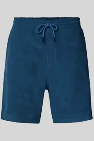 HUGO BOSS Regular fit sweatshorts met labelstitching, model 