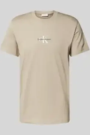 Calvin Klein T-shirt met ronde hals en labelstitching