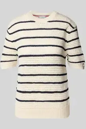 Tommy Hilfiger Regular fit gehaakte pullover van katoenmix