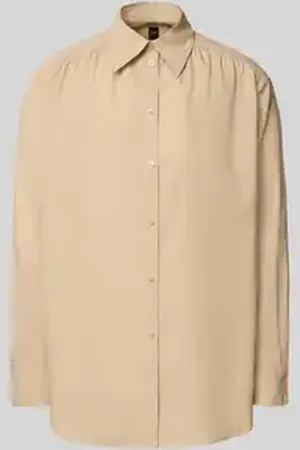 HUGO BOSS Relaxed fit blouse met kentkraag, model 