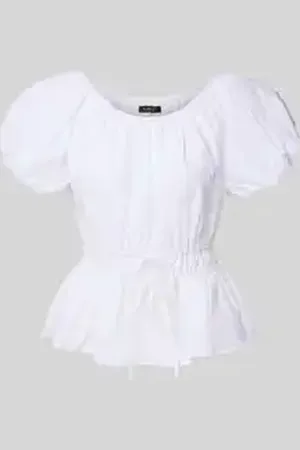 Ralph Lauren Blouse met broderie anglaise en pofmouwen