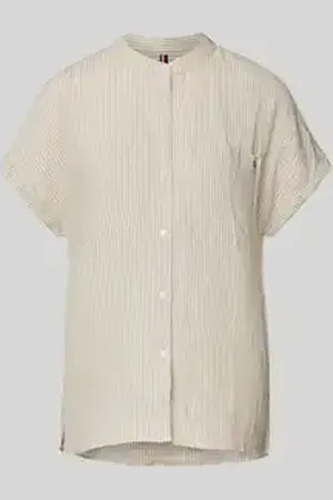 Tommy Hilfiger Relaxed fit linnen blouse met korte mouwen