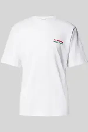 Review T-shirt met labelprint