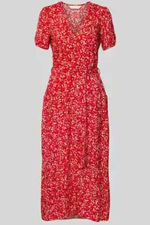 Apricot Midi-jurk van viscose met knoopsluiting en strikceintuur