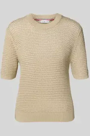 Tommy Hilfiger Regular fit gehaakte pullover van katoenmix