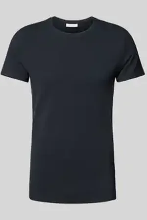 Casual Friday T-shirt met geribde ronde hals