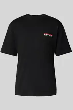 Review T-shirt met labelprint