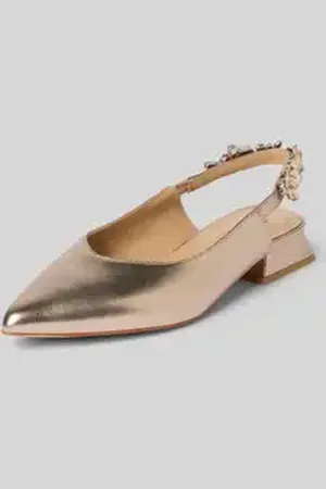 Alma en Pena Leren pumps in metallic