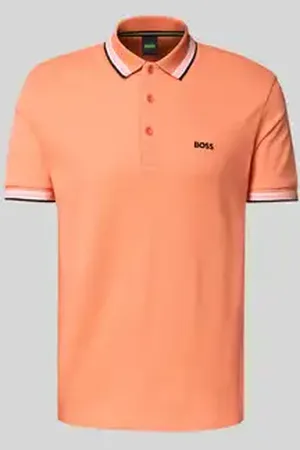 HUGO BOSS Regular fit poloshirt met labelstitching, model 