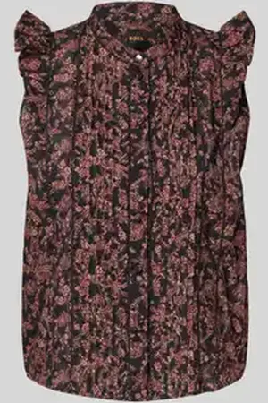 HUGO BOSS Blousetop met plooien en volants, model 