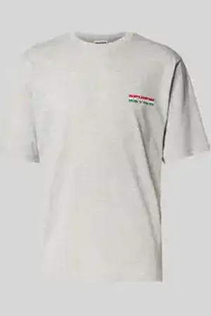 Review T-shirt met labelprint