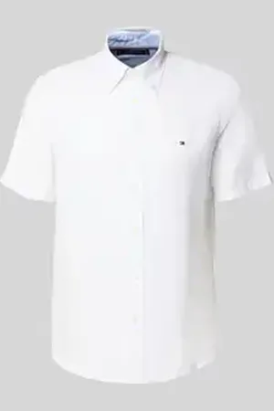 Tommy Hilfiger Regular fit vrijetijdsoverhemd van een mix van katoen en linnen