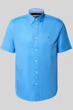 Tommy Hilfiger Regular fit vrijetijdsoverhemd van een mix van katoen en linnen