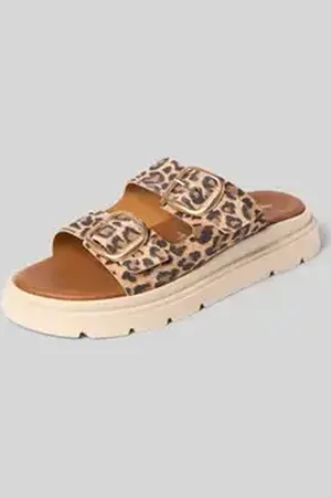 Tamaris Sandalen van leer met plateauzool