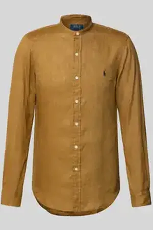 Ralph Lauren Slim fit linnen overhemd met opstaande kraag